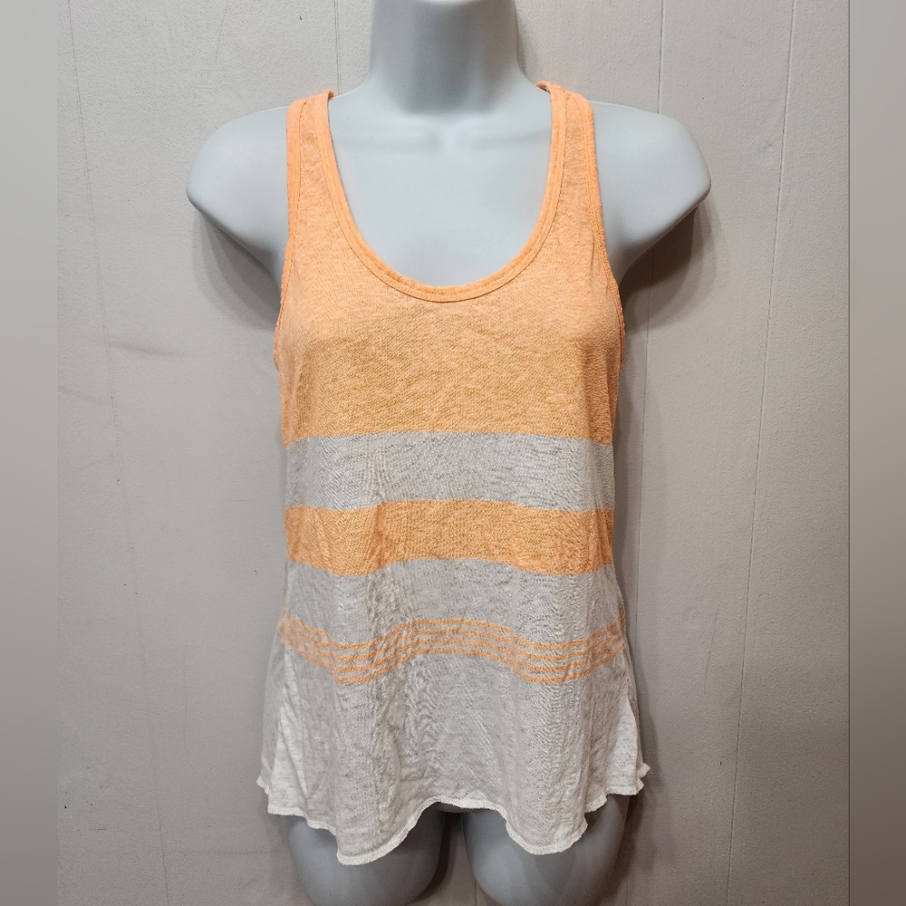 American Eagle Tank Top XS Orange White Racerback Lightweight Casual Summer C325
